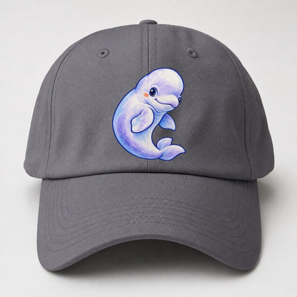 Beluga Whale Gentle Turn Sea Sprite Baseball Cap – Grey