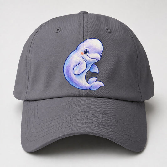 Beluga Whale Gentle Turn Sea Sprite Baseball Cap – Grey