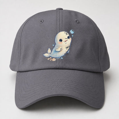 Beluga Whale Bubble Rise Sea Sprite Baseball Cap – Grey