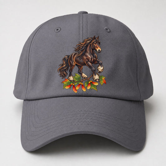 Canadian Horse And Sugar Maple Samaras Canada Cultural Icons Baseball Cap – Grey