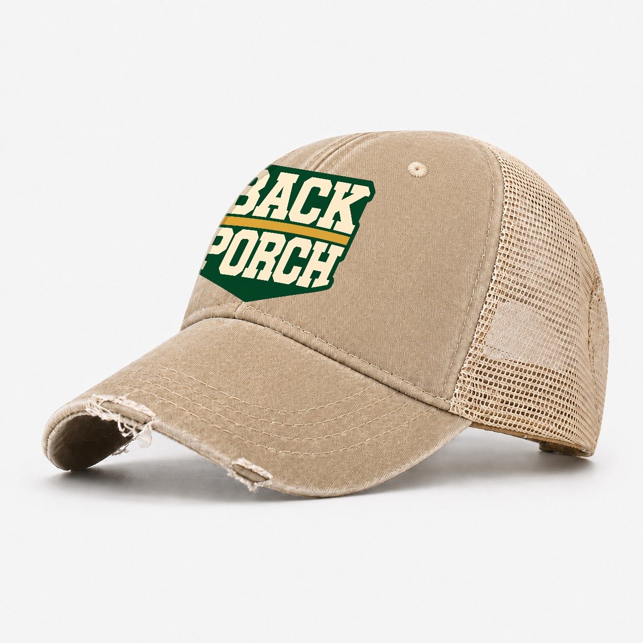 Back Porch Brew House Washed Trucker Hat – Khaki