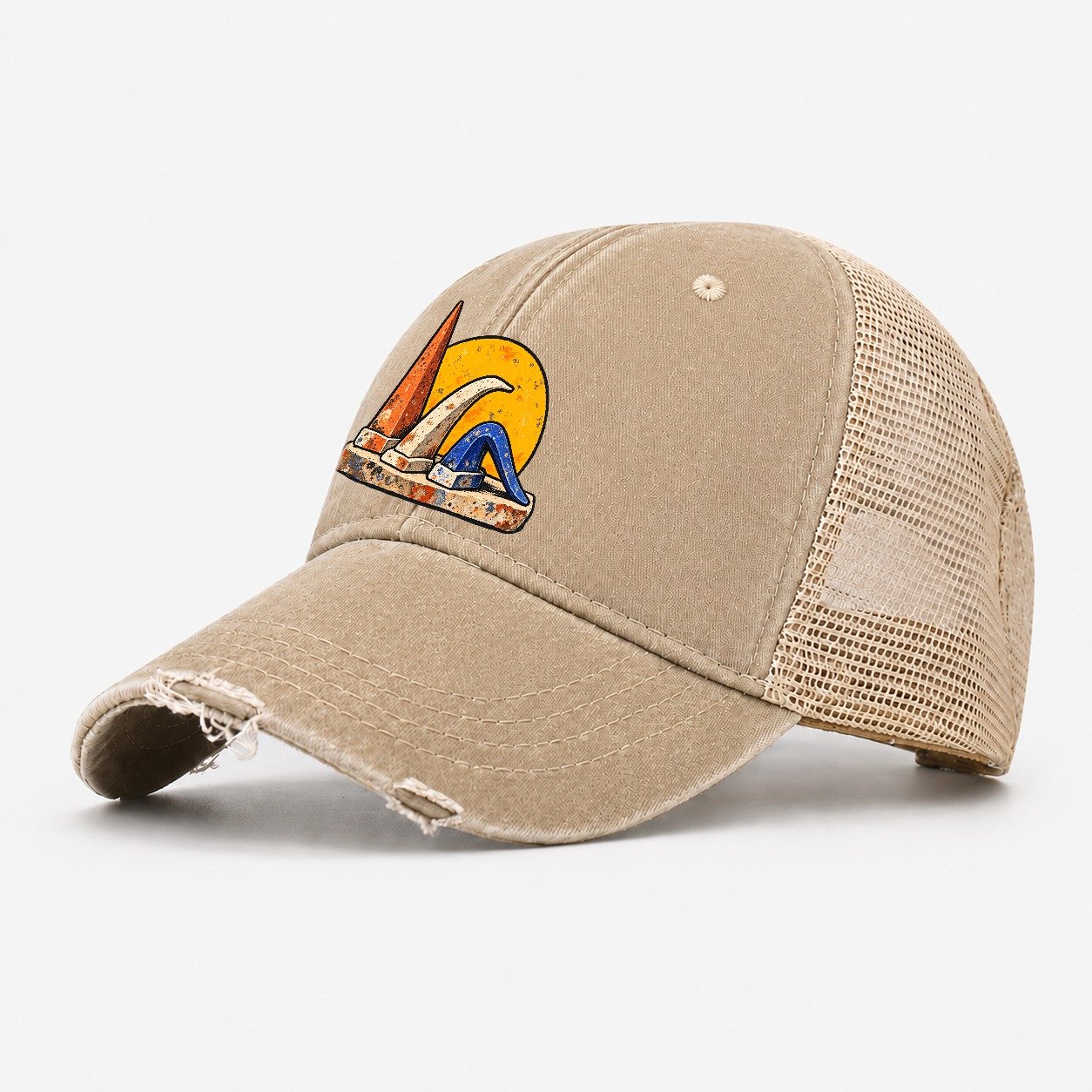 Firing Cone Trio Clay Color Makers Washed Trucker Hat – Khaki
