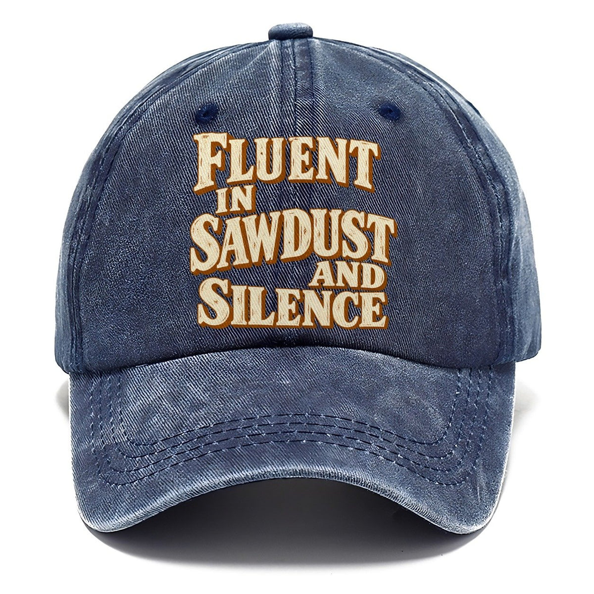 Fluent in Sawdust and Silence Handcrafted Classic Cap – Twilight Navy
