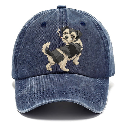 Scruffy Dog Smoking a Cigarette Classic Cap – Twilight Navy