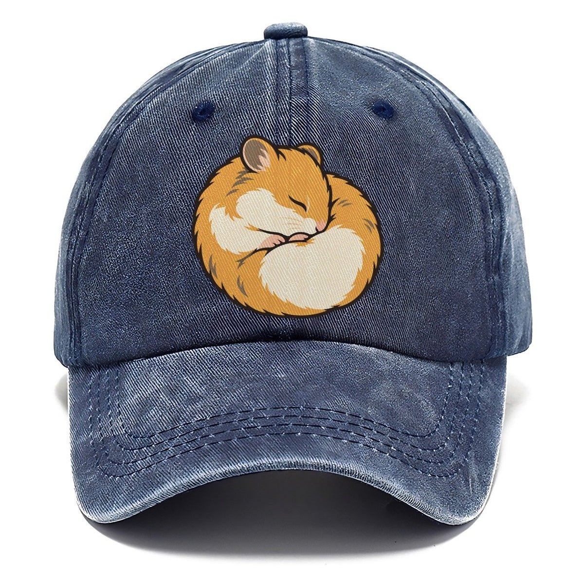 Hamster Curl Nap Small Pet Logos Classic Cap – Twilight Navy