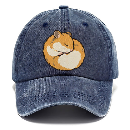 Hamster Curl Nap Small Pet Logos Classic Cap – Twilight Navy