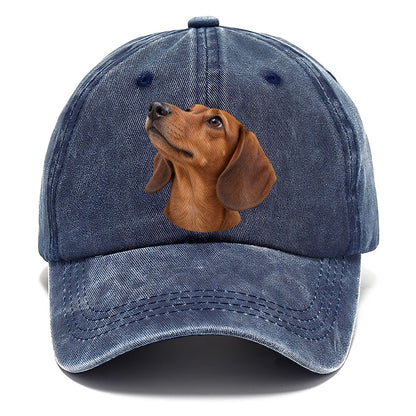 Dachshund Upturned Nose Character Club Classic Cap – Twilight Navy