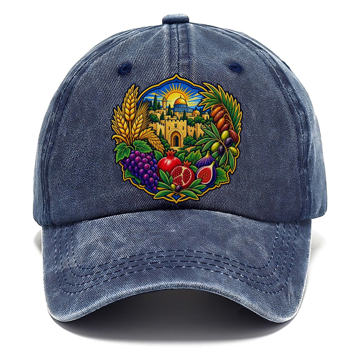 Seven Species Arrangement Jerusalem Classic Cap – Twilight Navy