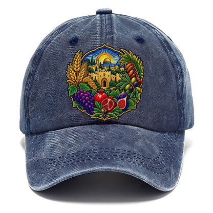 Seven Species Arrangement Jerusalem Classic Cap – Twilight Navy