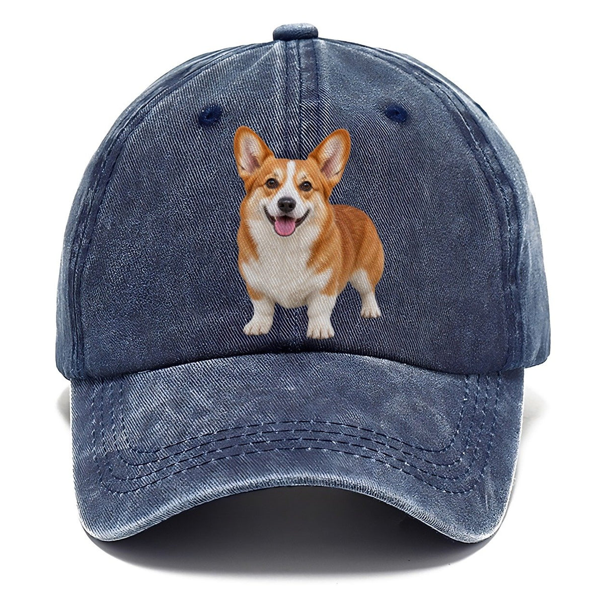 Pembroke Welsh Corgi Standing Front Facing Top Breeds Classic Cap – Twilight Navy