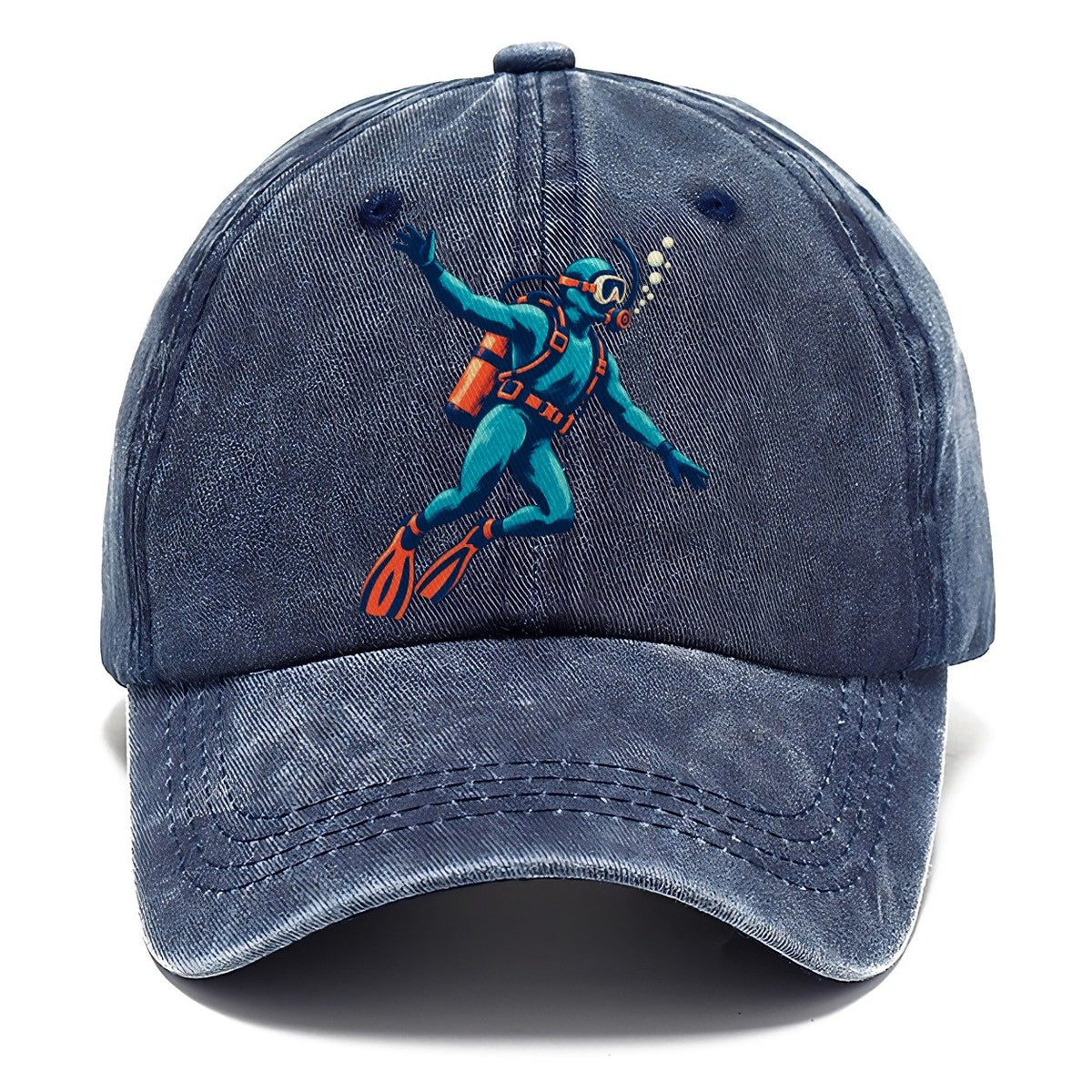 Scuba Diver with Bubbles Classic Cap – Twilight Navy