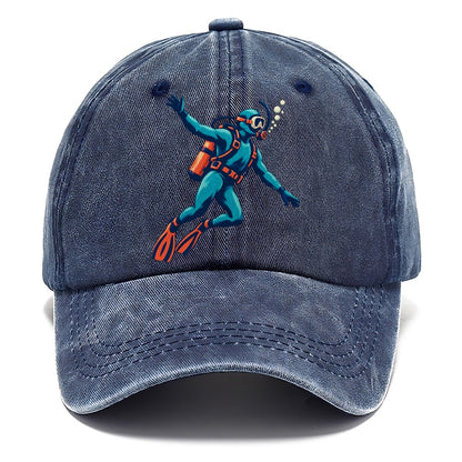 Scuba Diver with Bubbles Classic Cap – Twilight Navy