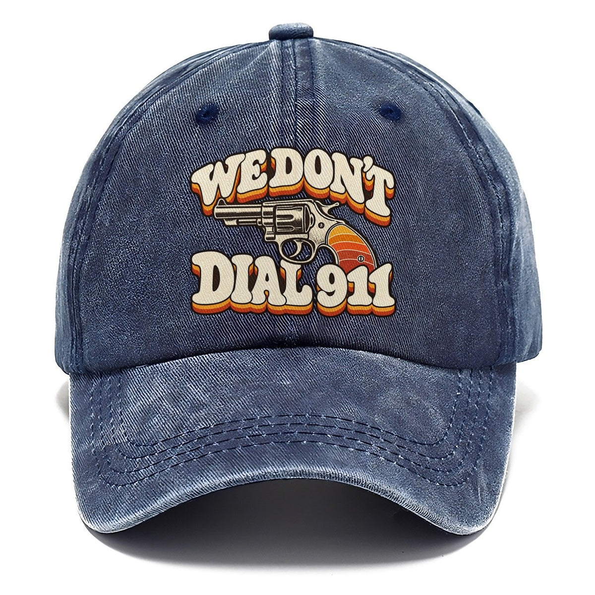 Seventies Sunset We Don't Dial 911 Classic Cap – Twilight Navy
