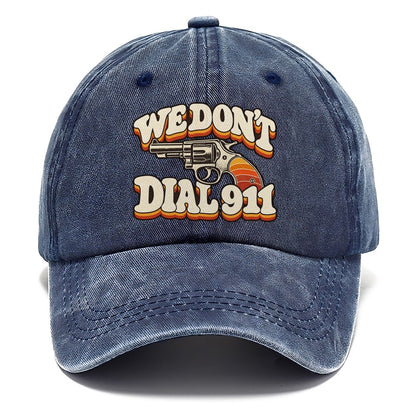 Seventies Sunset We Don't Dial 911 Classic Cap – Twilight Navy