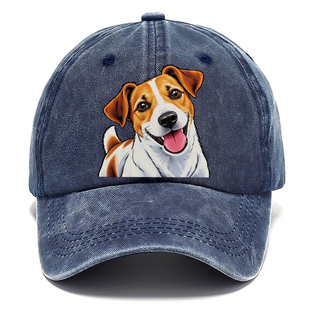 Happy Jack Russell Terrier Portrait Classic Cap – Twilight Navy