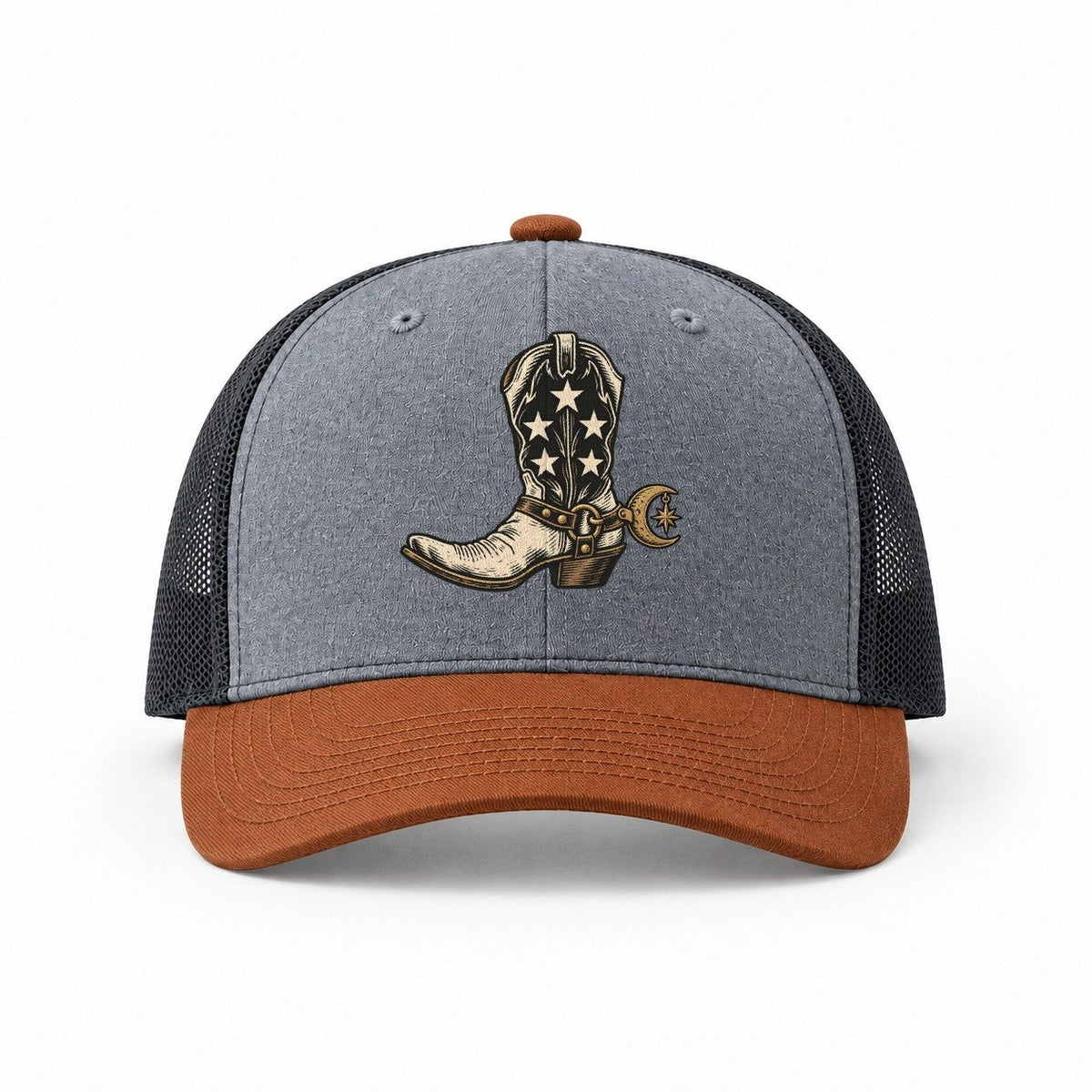 Heather Grey-Rust-Charcoal — front view