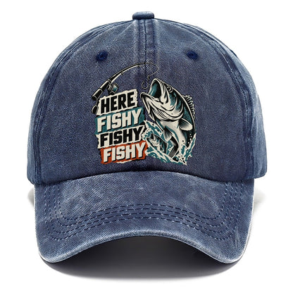 Here Fishy Fishy Fishy Bass Classic Cap – Twilight Navy