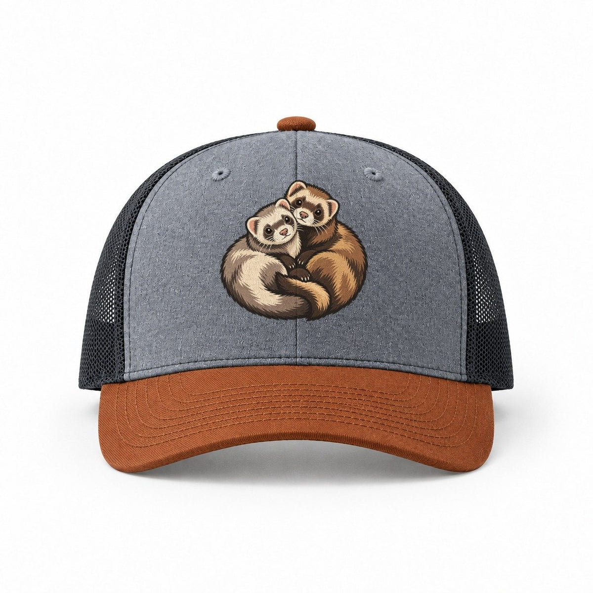 Heather Grey-Rust-Charcoal — front view