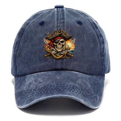 Pirate Skull Sunset Voyage Classic Cap – Twilight Navy