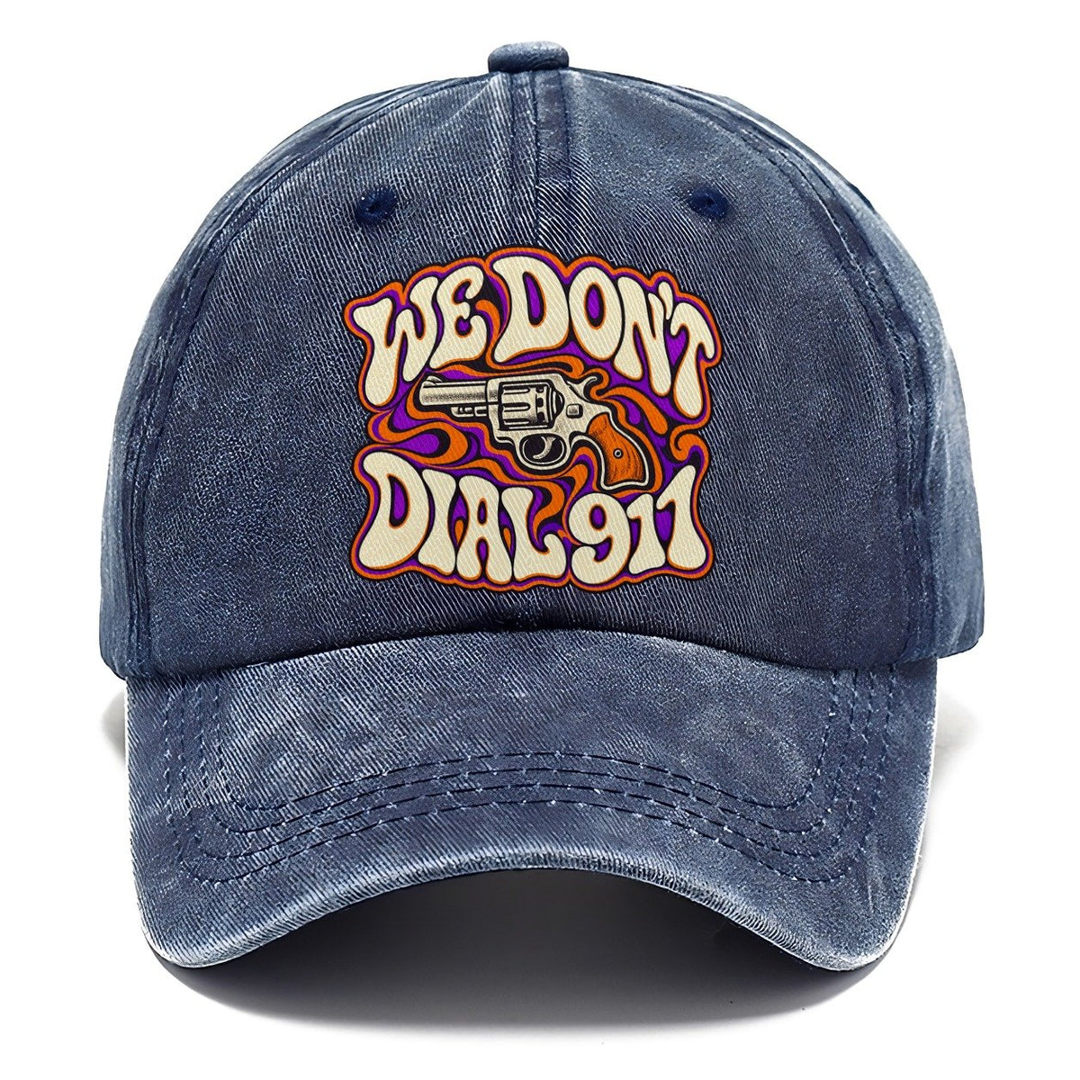 Psychedelic Frontier We Don't Dial 911 Classic Cap – Twilight Navy