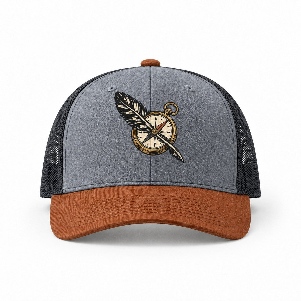 Heather Grey-Rust-Charcoal — front view