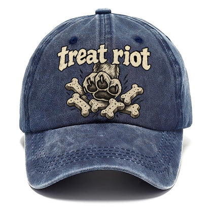 One Raised Dog Paw Above A Tumbling Scatter Of Bone Shaped Biscuits Bark For Me Classic Cap – Twilight Navy