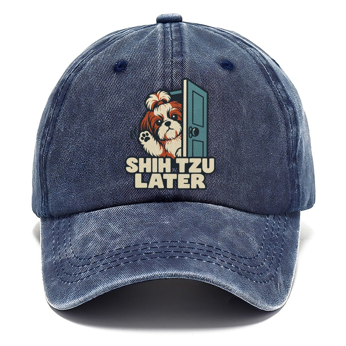 Shih Tzu Later Familiar Punchlines Classic Cap – Twilight Navy