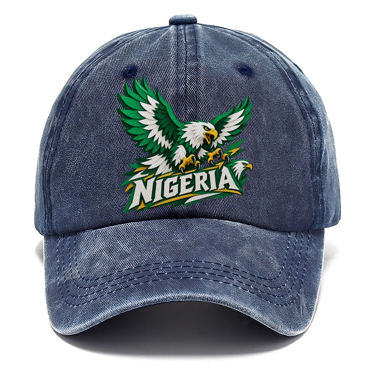 Nigeria Cut-Paper Retro Badge Classic Cap – Twilight Navy