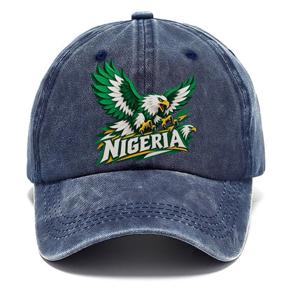 Nigeria Cut-Paper Retro Badge Classic Cap – Twilight Navy