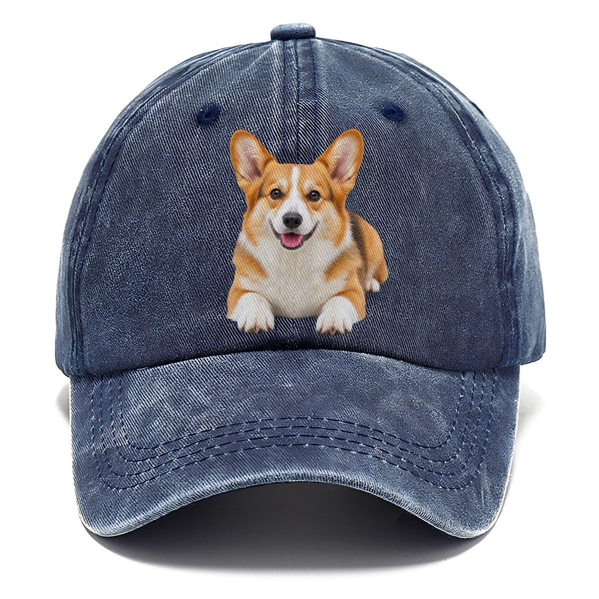 Pembroke Welsh Corgi Lying Down Top Breeds Classic Cap – Twilight Navy