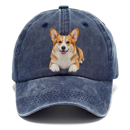 Pembroke Welsh Corgi Lying Down Top Breeds Classic Cap – Twilight Navy