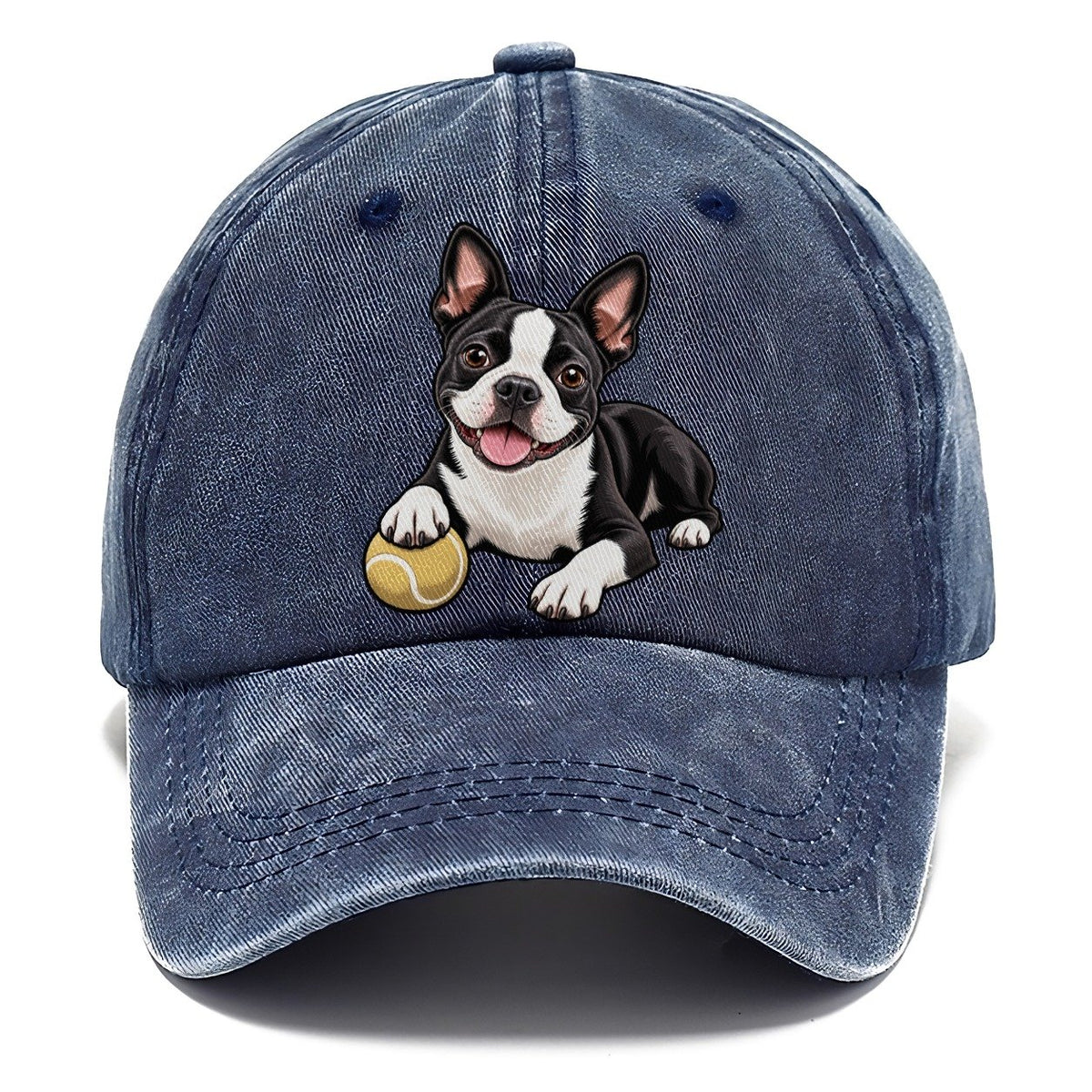 Kindred Boston Terrier Lying Down Top Breeds Classic Cap – Twilight Navy