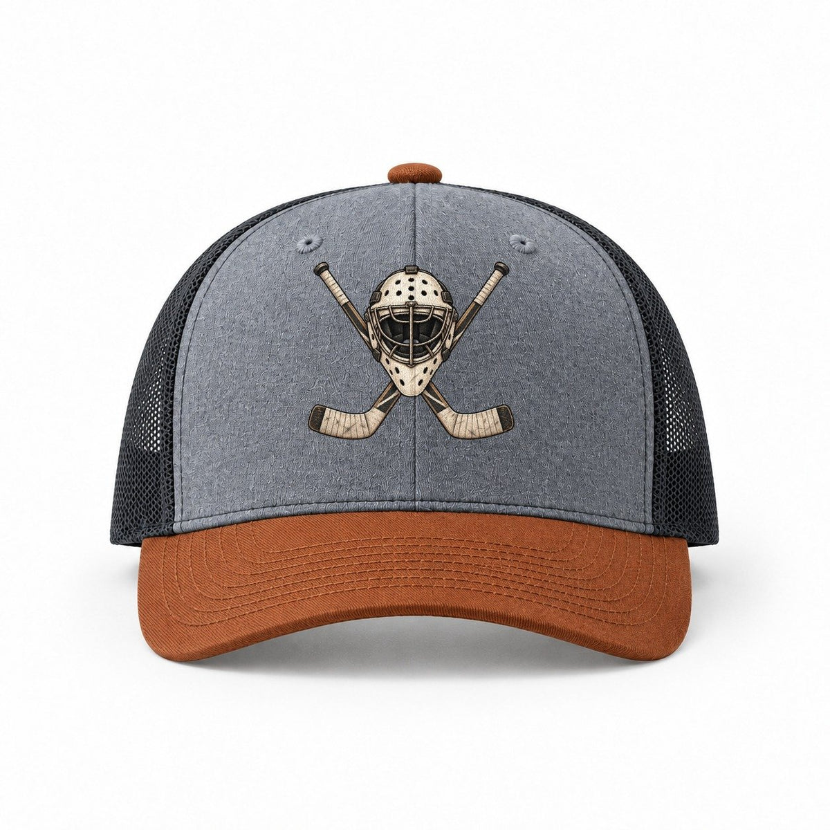 Heather Grey-Rust-Charcoal — front view