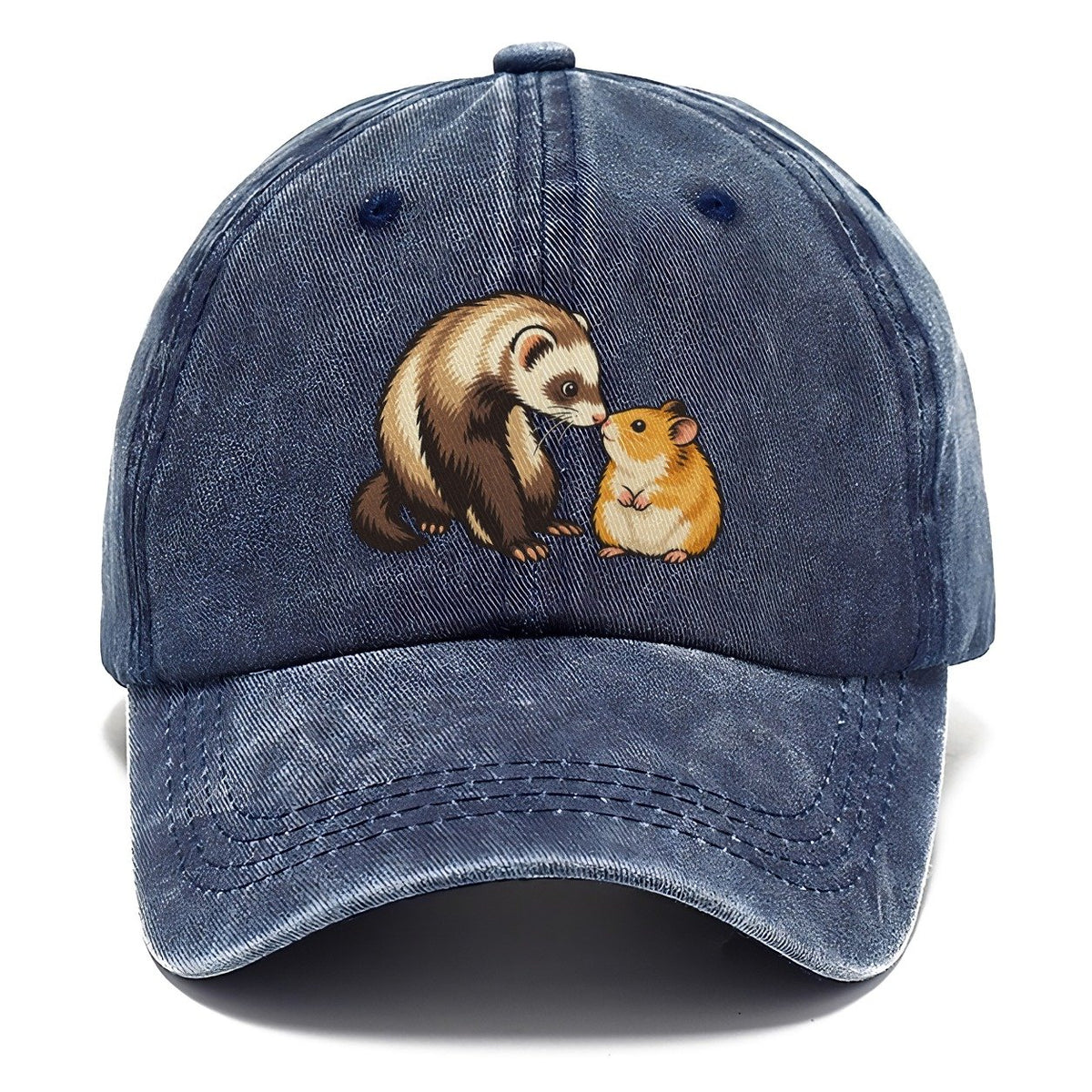 Ferret And Hamster Hello Small Pet Logos Classic Cap – Twilight Navy
