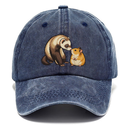 Ferret And Hamster Hello Small Pet Logos Classic Cap – Twilight Navy