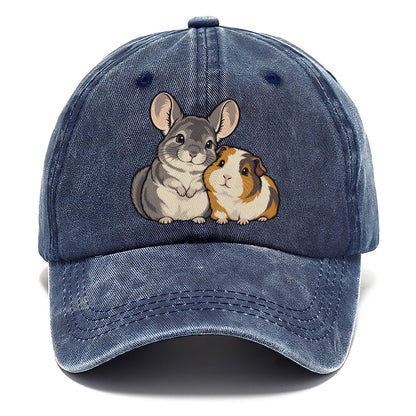 Chinchilla And Guinea Pig Small Pet Logos Classic Cap – Twilight Navy