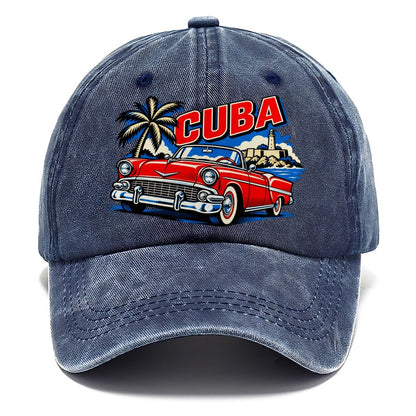 Cuba Pop Art Badge Classic Cap – Twilight Navy