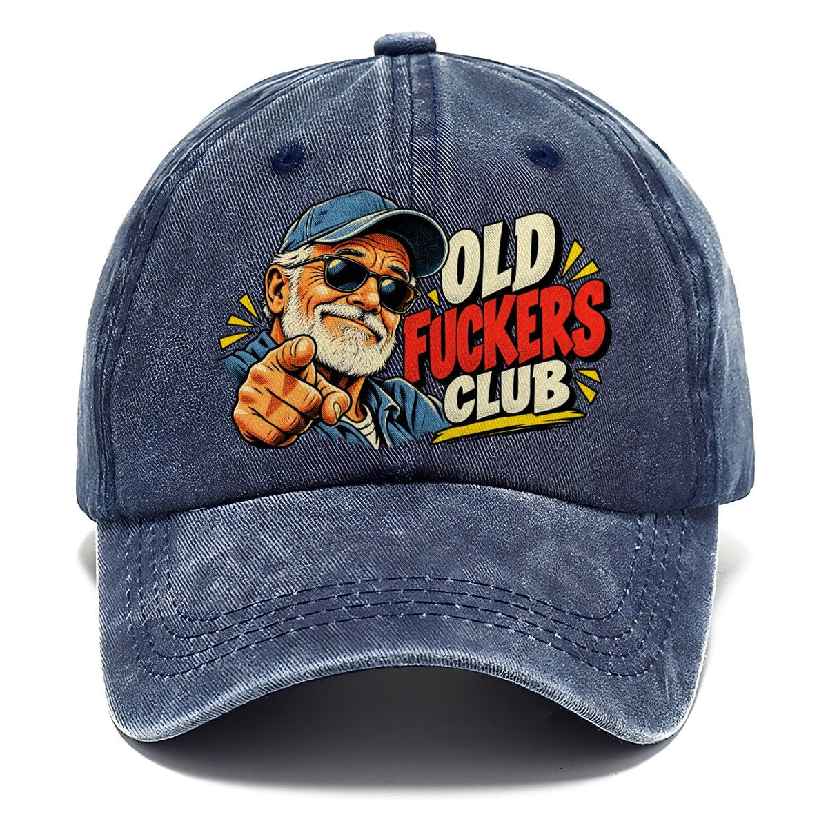Old Fuckers Club Pointing Grandpa Classic Cap – Twilight Navy