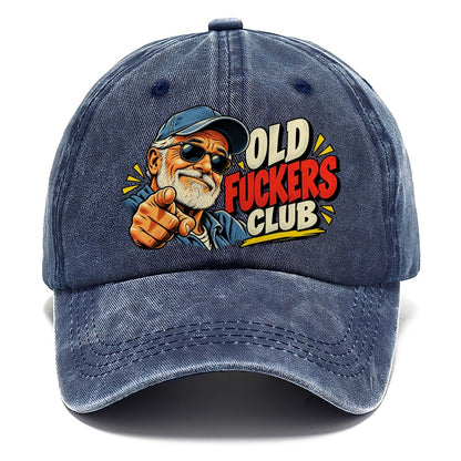Old Fuckers Club Pointing Grandpa Classic Cap – Twilight Navy