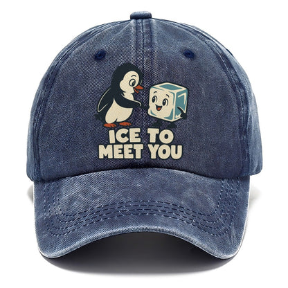 Ice To Meet You Familiar Punchlines Classic Cap – Twilight Navy