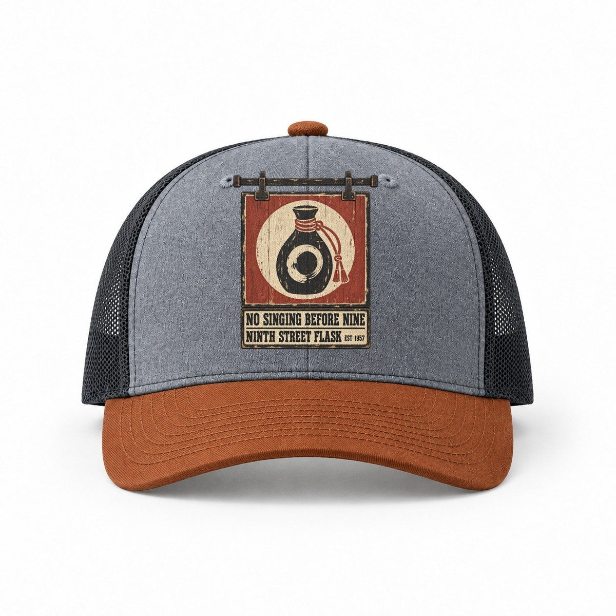 Heather Grey-Rust-Charcoal — front view