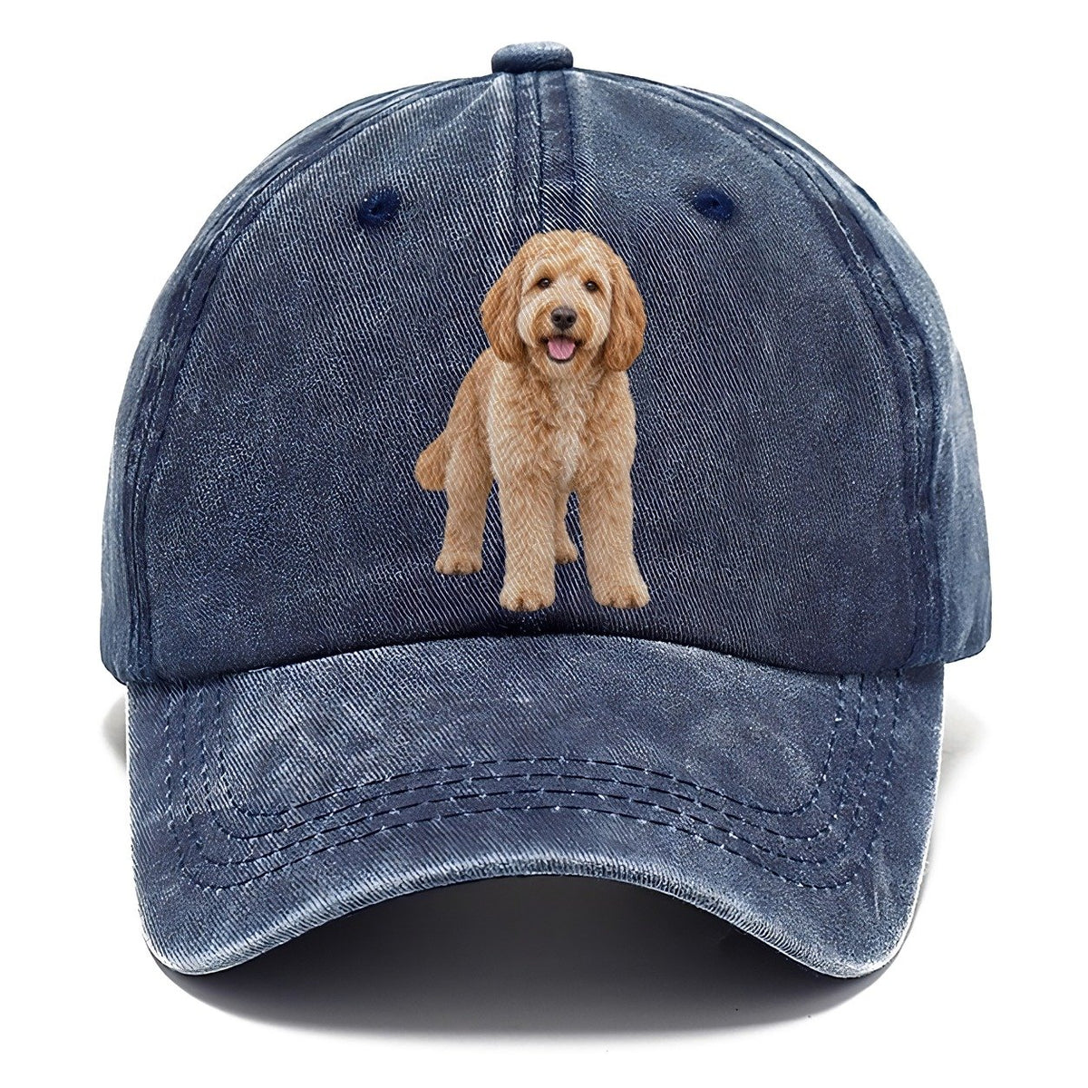 Goldendoodle Standing Top Breeds Classic Cap – Twilight Navy