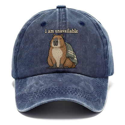 I Am Unavailable Strongly Worded Classic Cap – Twilight Navy