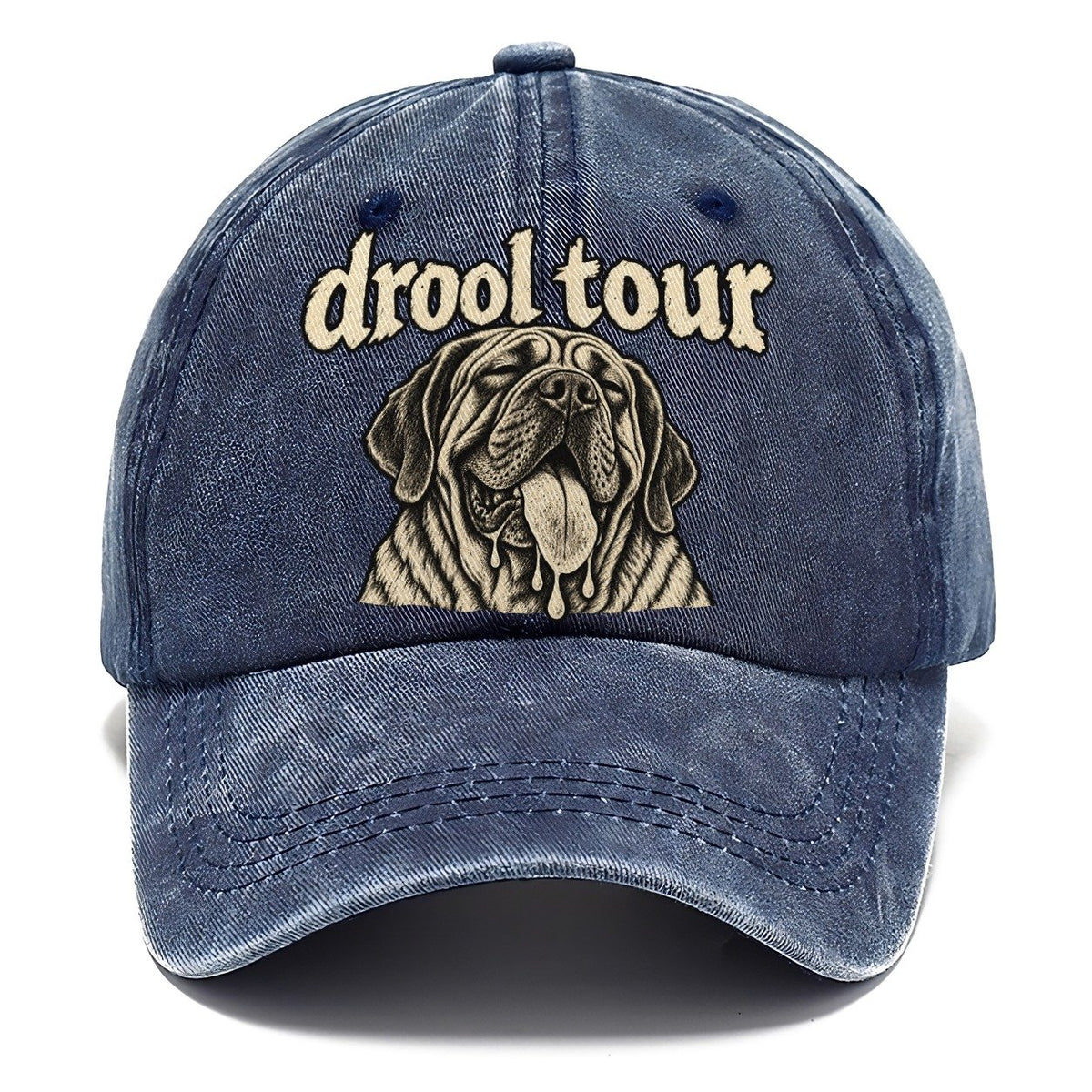 A Heavy Jowled Mastiff Head Panting With The Tongue Out Bark For Me Classic Cap – Twilight Navy