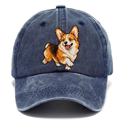 Pixel Art Corgi Classic Cap – Twilight Navy