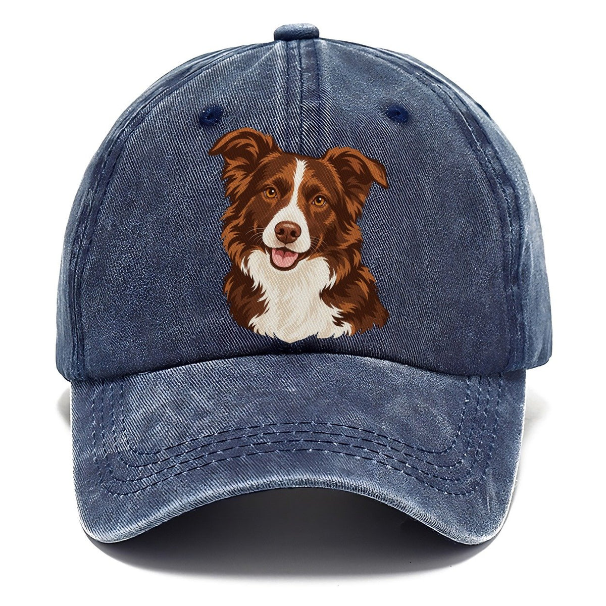 Brown and White Aussie Dog Classic Cap – Twilight Navy