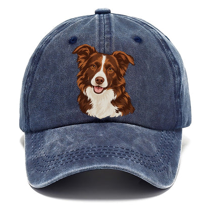 Brown and White Aussie Dog Classic Cap – Twilight Navy
