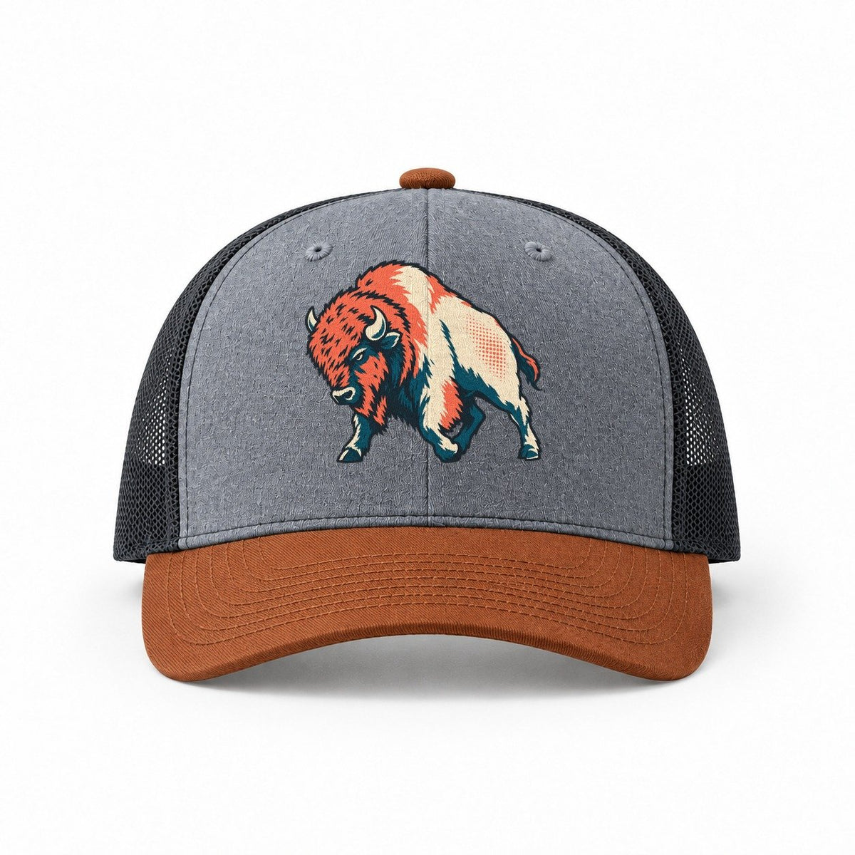 Heather Grey-Rust-Charcoal — front view