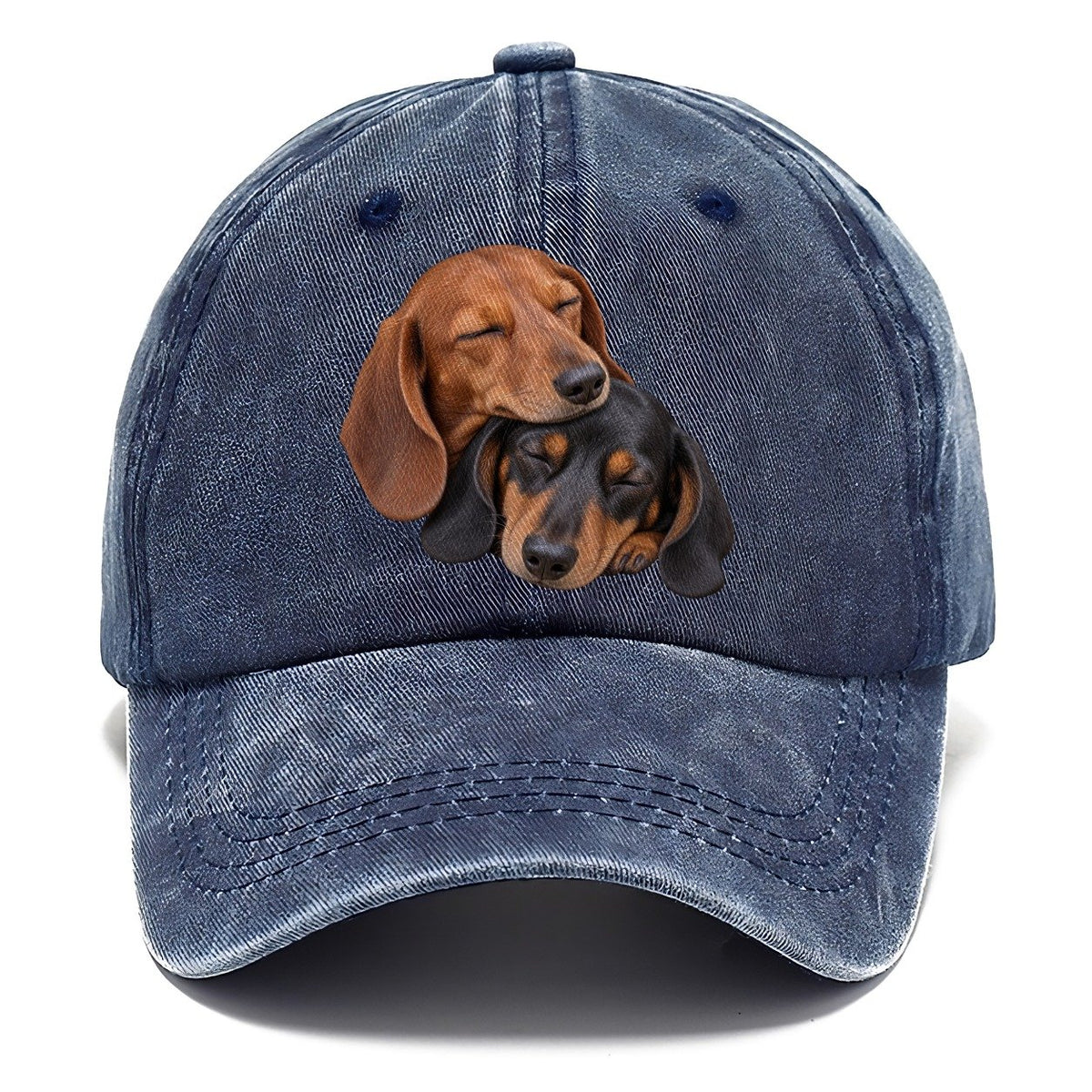 Dachshund Sleeping Pair Character Club Classic Cap – Twilight Navy