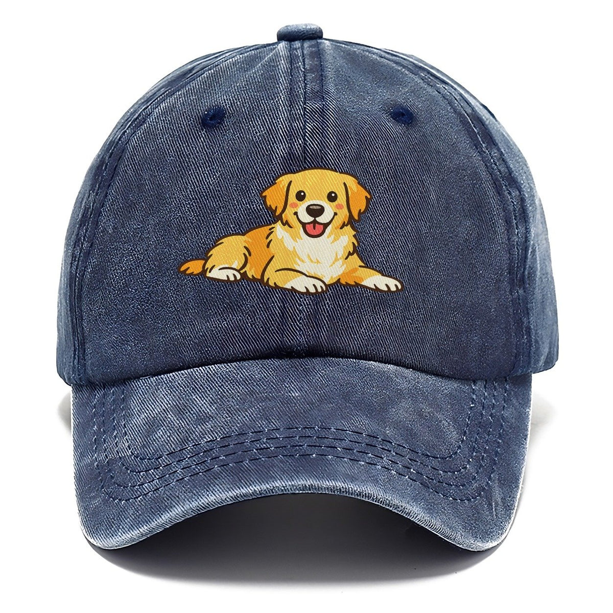 Smiling Golden Retriever Puppy Classic Cap – Twilight Navy
